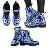 Blue Camouflage Womens Leather Boots