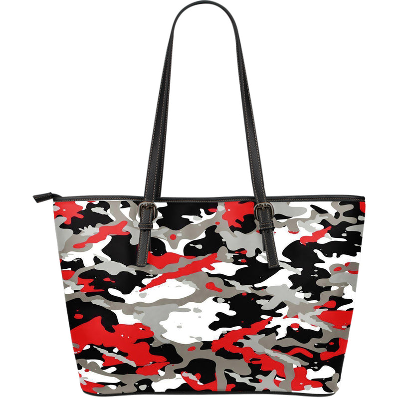 Paint Ball Camouflage Leather Large Handbag