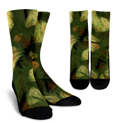 Abstract Camo Hidden Skulls Crew Socks