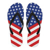 USA Flag Striped Flip Flops (black)