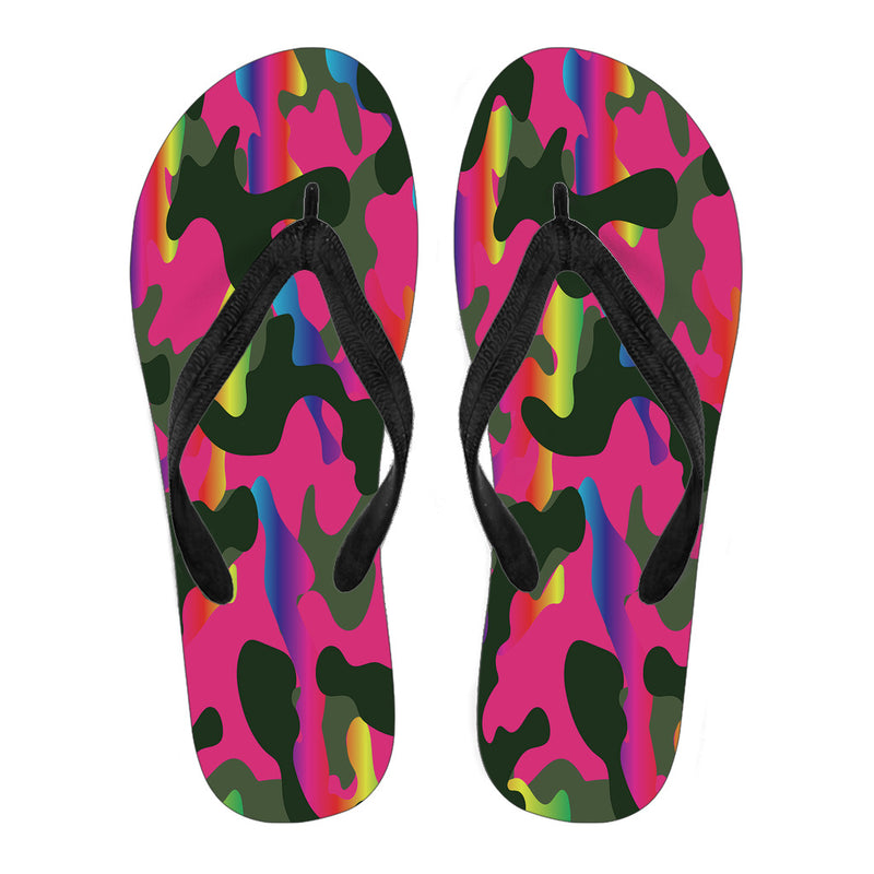 Pink Camouflage Flip Flops