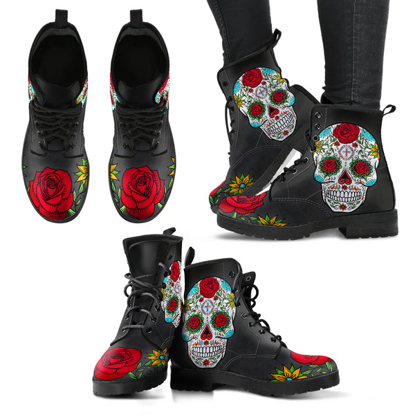 Sugar Skull Handcrafted Boots V5