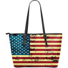NP American Flag Leather Tote Bag