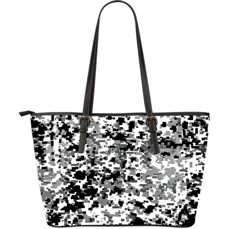 Digital Camouflage Black & White Large Handbag