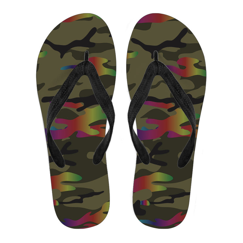 Glittering Camouflage Men's Flip Flops