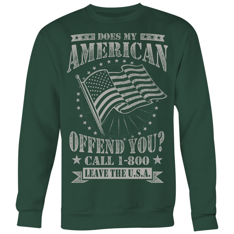 American Flag Crewneck Sweatshirt Big Print