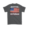 Badass Veteran Shirt (Back) - Charcoal