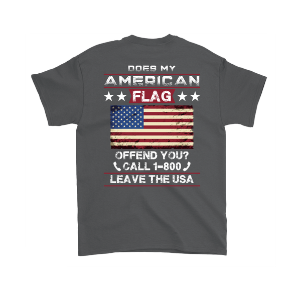American Flag Shirt (Back) - Charcoal