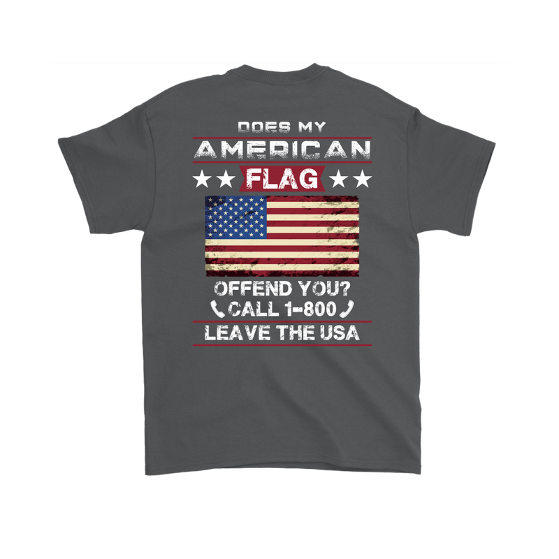 American Flag Shirt (Back) - Charcoal