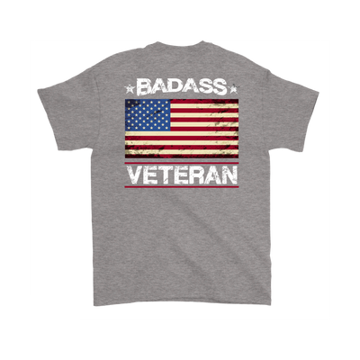 Badass Veteran Shirt (Back) - Sport Grey