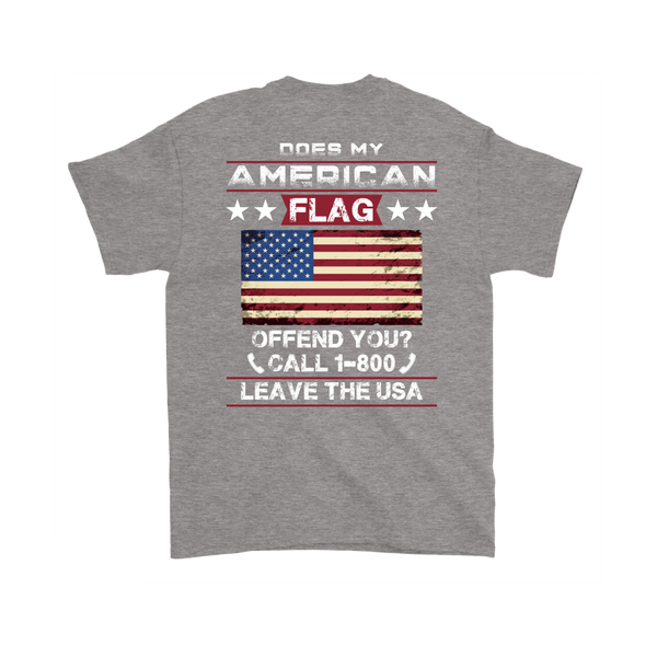 American Flag Shirt (Back) - Sport Grey