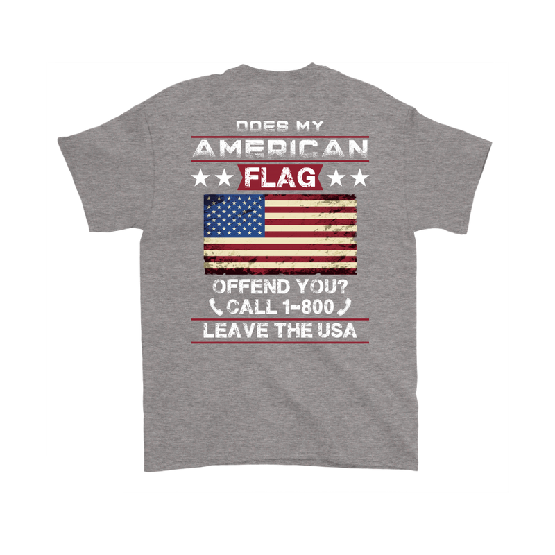 American Flag Shirt (Back) - Sport Grey