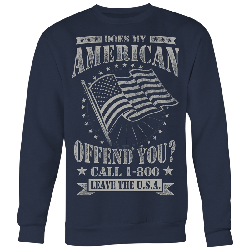 American Flag Crewneck Sweatshirt Big Print