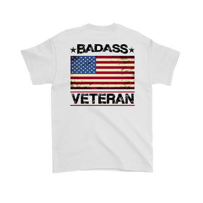 Badass Veteran Shirt (Back) - White