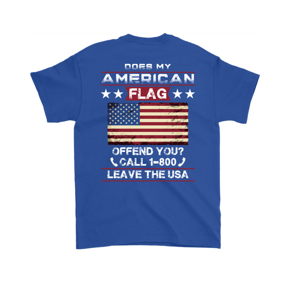 American Flag Shirt (Back) - Royal Blue