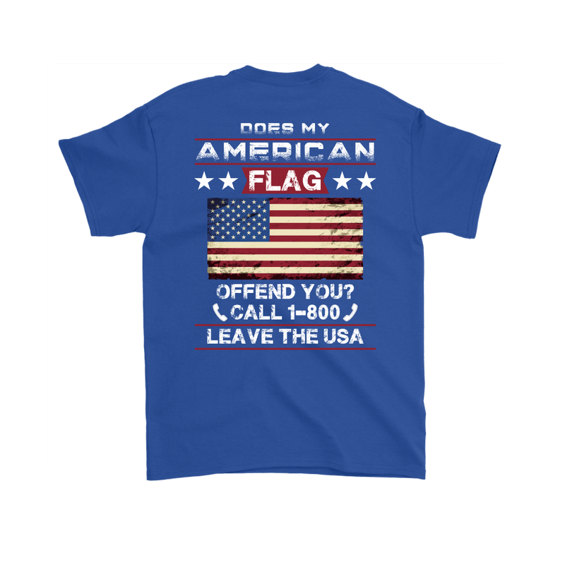 American Flag Shirt (Back) - Royal Blue