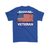 Badass Veteran Shirt (Back) - Royal Blue