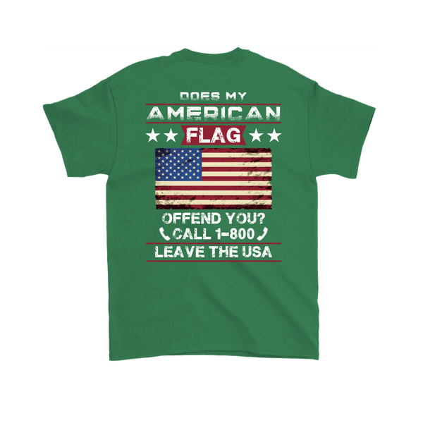 American Flag Shirt (Back) - Irish Green
