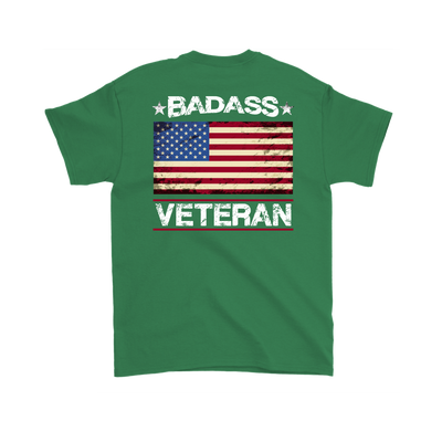 Badass Veteran Shirt (Back) - Irish Green