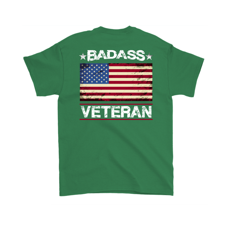 Badass Veteran Shirt (Back) - Irish Green