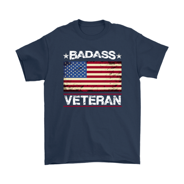 Badass Veteran Shirt - Navy Blue