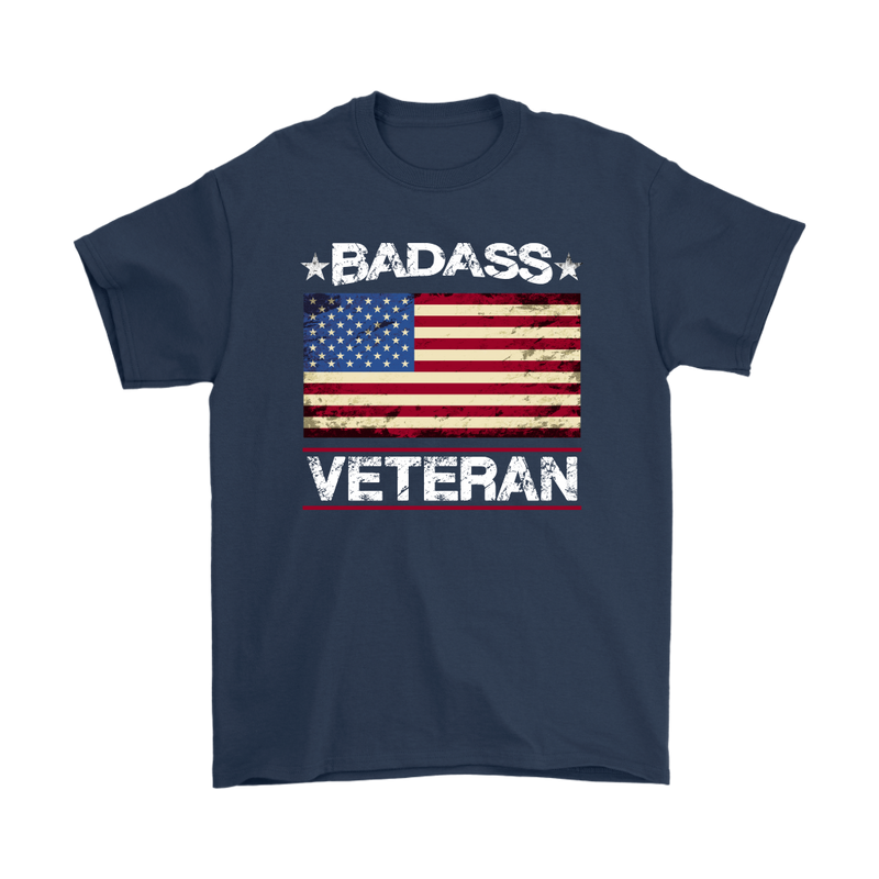 Badass Veteran Shirt - Navy Blue