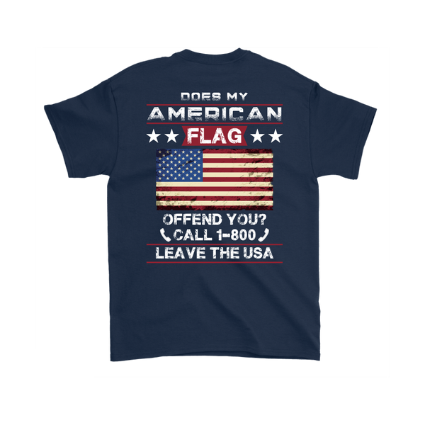 American Flag Shirt (Back) - Navy Blue