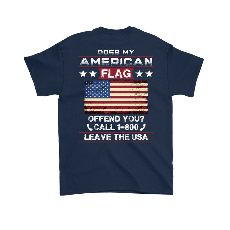 American Flag Shirt (Back) - Navy Blue