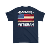 Badass Veteran Shirt (Back) - Navy Blue