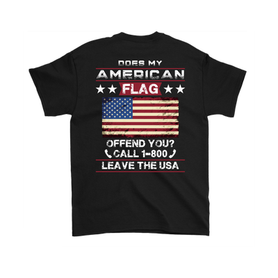 American Flag Shirt (Back) - Black