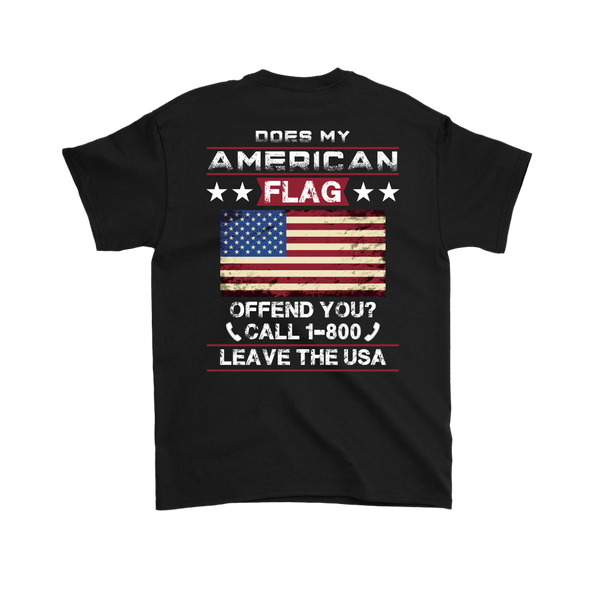 American Flag Shirt (Back) - Black