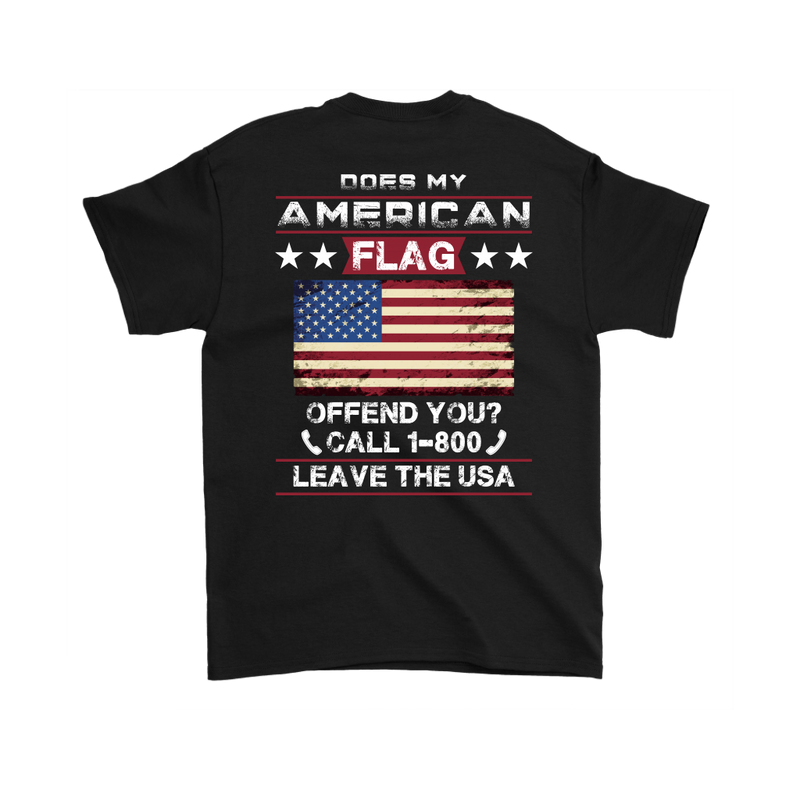 American Flag Shirt (Back) - Black