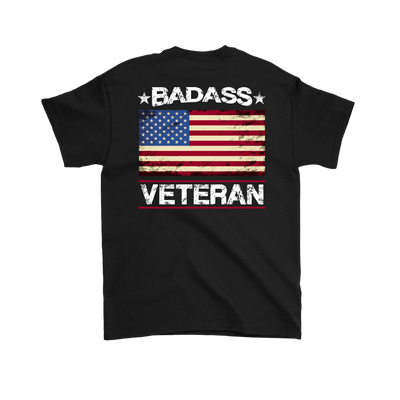 Badass Veteran Shirt (Back) - Black