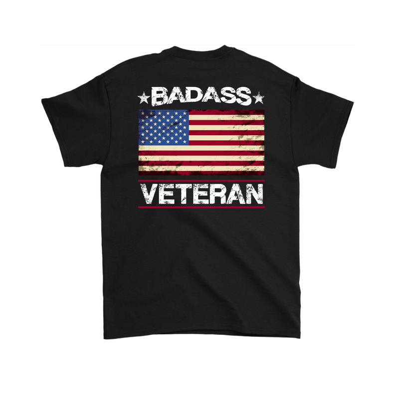 Badass Veteran Shirt (Back) - Black