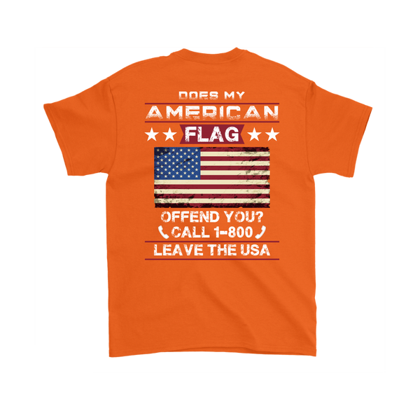 American Flag Shirt (Back) - Orange