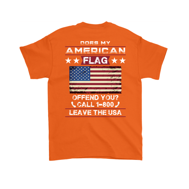 American Flag Shirt (Back) - Orange