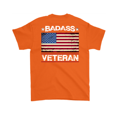 Badass Veteran Shirt (Back) - Orange