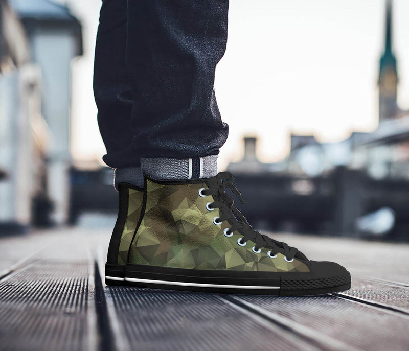 Origami Camo Mens High Top Shoes