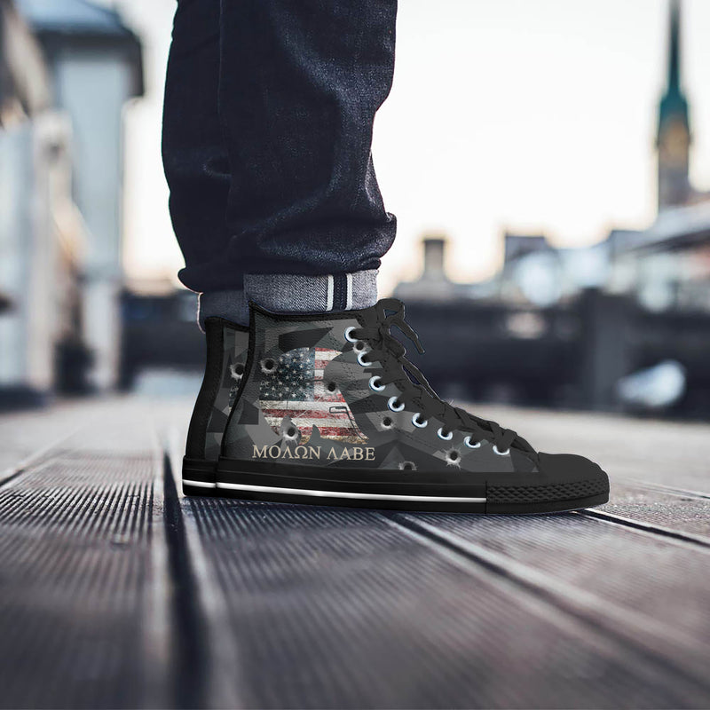 Molon Labe II Men's High Top Shoes