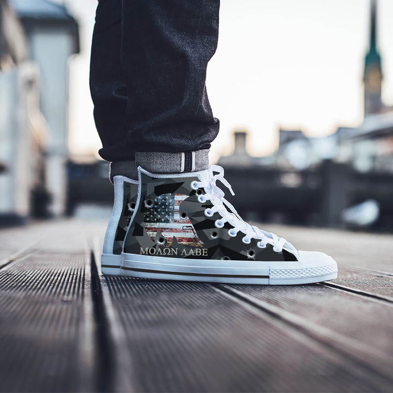 Molon Labe II Men's High Top Shoes