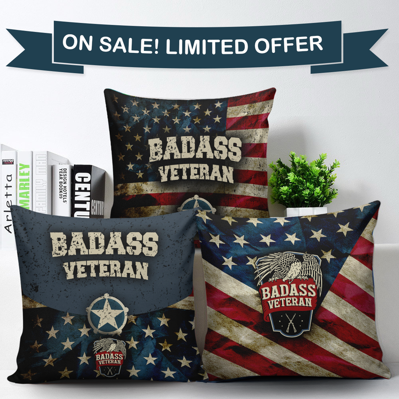 Badass Veteran Pillow Covers