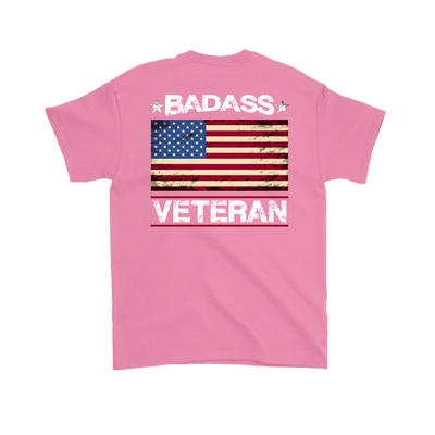 Badass Veteran Shirt (Back) - Azalea
