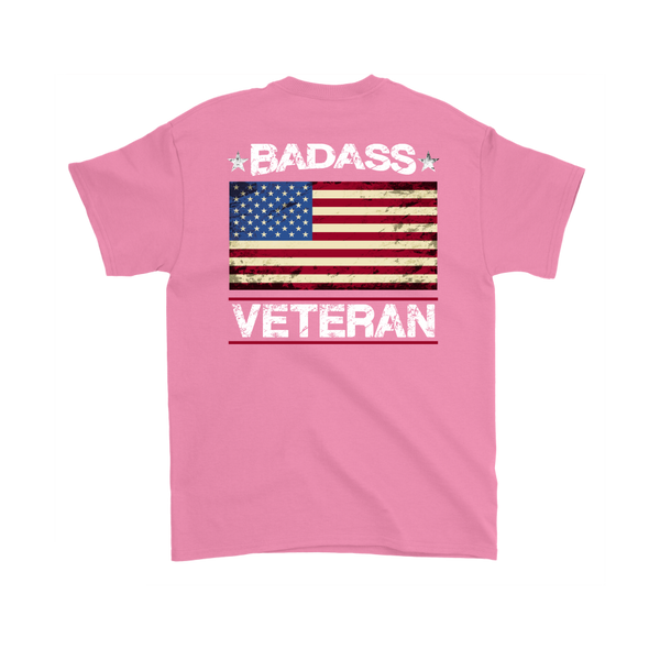 Badass Veteran Shirt (Back) - Azalea