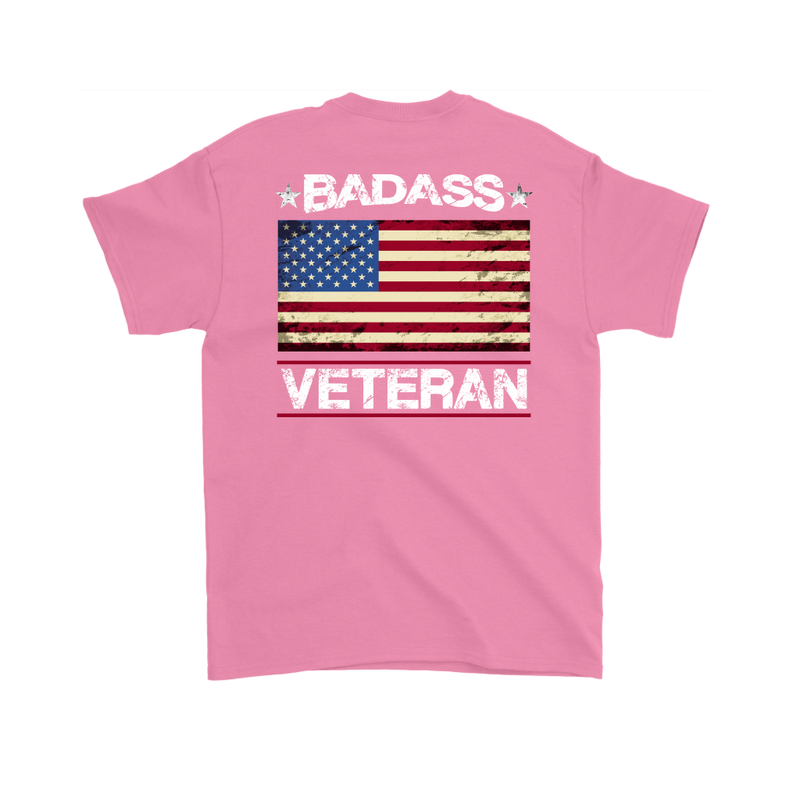 Badass Veteran Shirt (Back) - Azalea