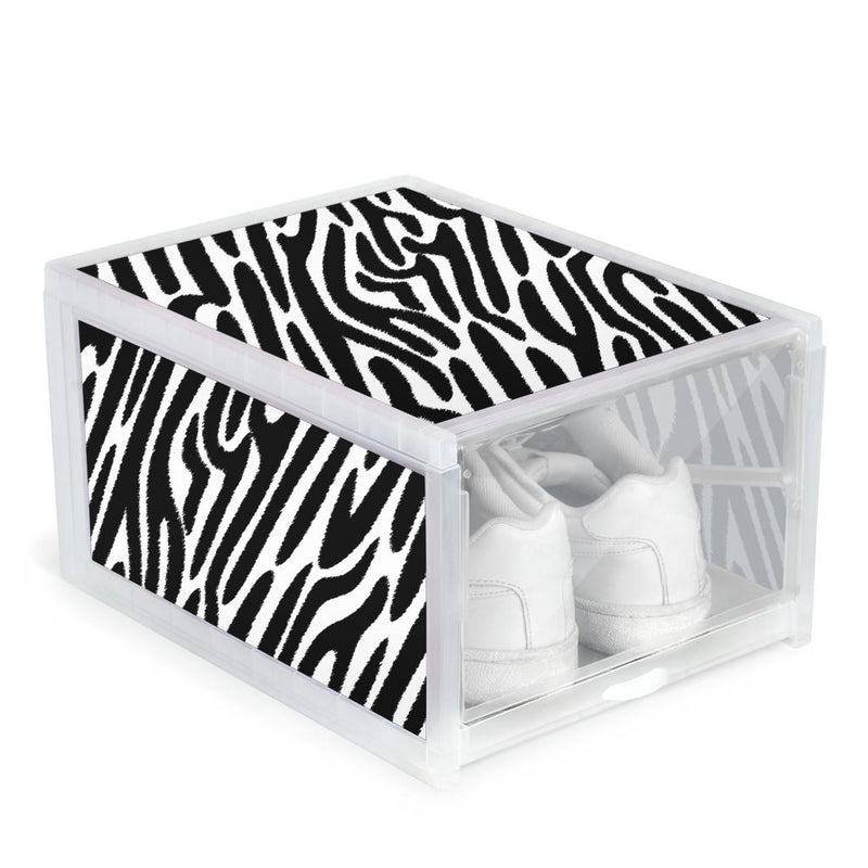 Shoe Organizer Zebra Animal Print - white