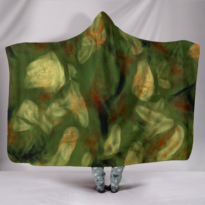 Abstract Camo Hidden Skulls Hooded Blanket