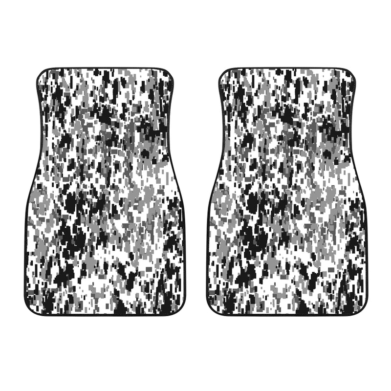 Digital Camo Black & White Front Car Mats (Set Of 2)