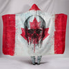 Canadian Flag and Skull Hooded Blanket