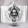Skull Tattoo Design White Hooded Blanket