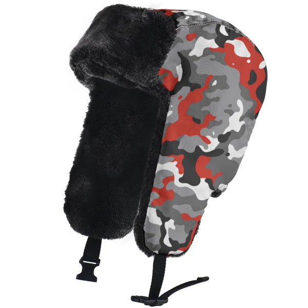 Red/Grey Camo Trappers Hat